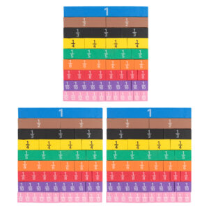 Fraction Tiles - Foam - Magnetic - 51 Per Set - 3 Sets