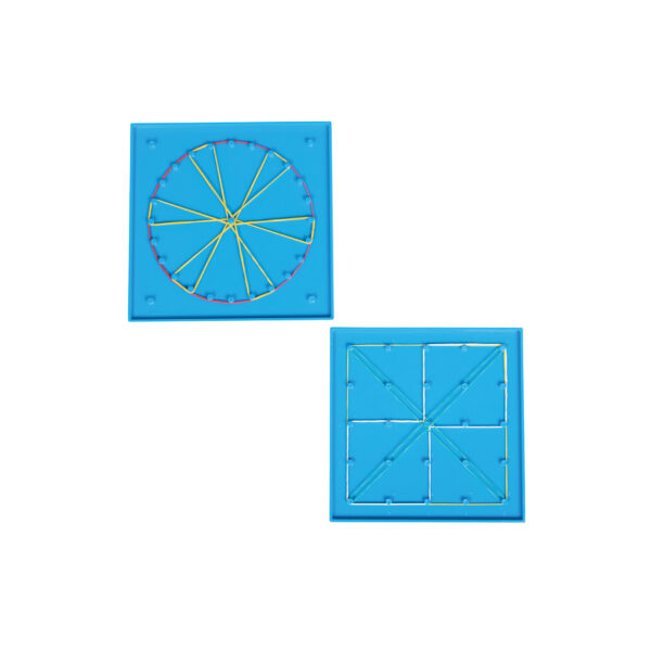 Double-Sided Geoboard Set - 5 x 5 Grid - 24 Pin Circular Array - Set of 6