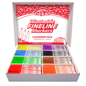 Washable Markers Classroom Pack, Fine Point, 8 Color, Pack of 200