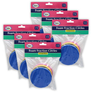 Easyshapes Foam Fraction Circles, 51 Pieces Per Set, 6 Sets