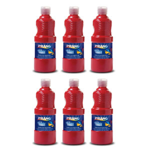 Washable Tempera Paint, Red, 16 oz, Pack of 6