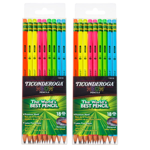 Neon Pencil, 18 Per Pack, 2 Packs