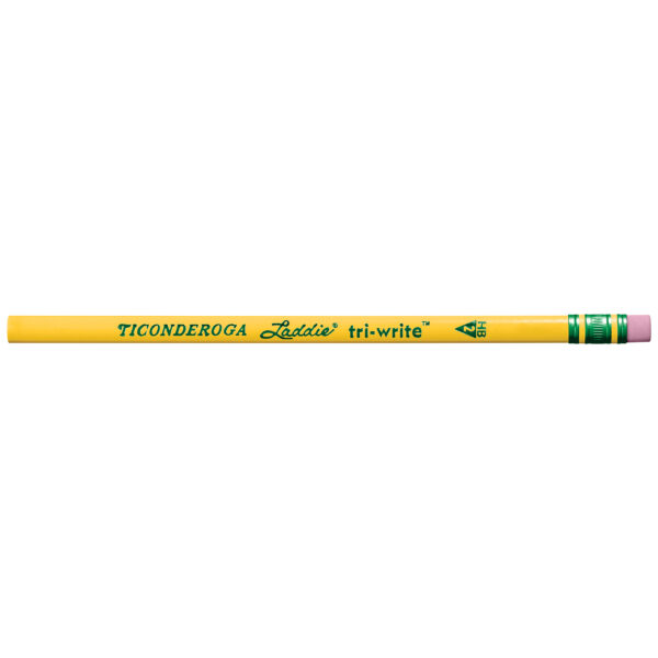 Laddie Tri-Write Intermediate Size No. 2 Pencils with Eraser, Box of 36