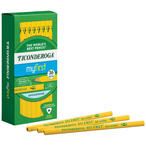 My First Tri-Write Primary Size No. 2 Pencils without Eraser, Box of 36