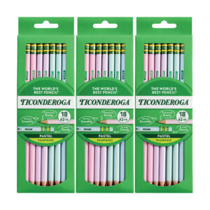 Wooden Pencil Pastel, Sharpened, 18 Per Pack, 3 Packs