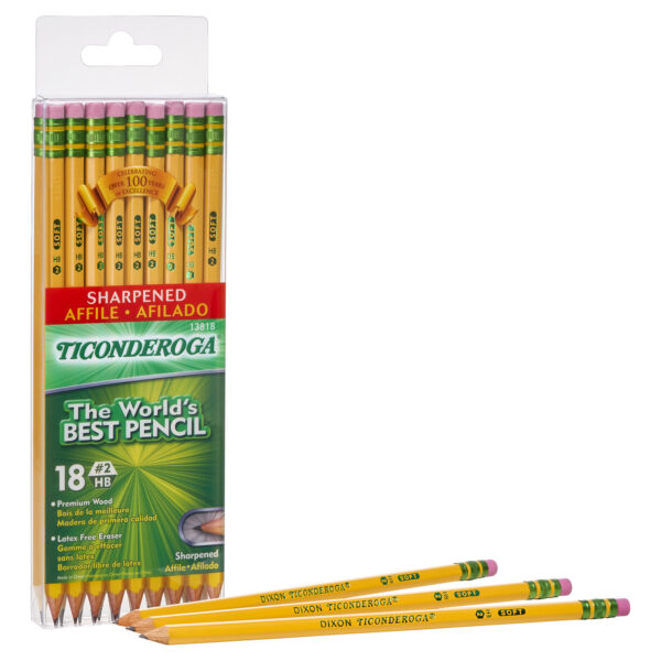 Pencils, #2 Soft, Yellow, Presharpened, 18 Per Pack, 2 Packs