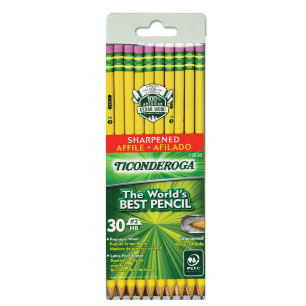 No. 2 Pencils, Pre-Sharpened, 30 Per Pack, 2 Packs