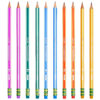 Pencils, #2 Soft, Neon Stripes, Presharpened, 10 Per Pack, 6 Packs