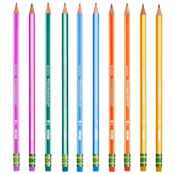 Pencils, #2 Soft, Neon Stripes, Presharpened, 10 Per Pack, 6 Packs