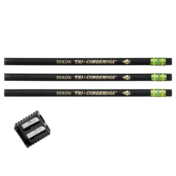 Tri-Conderoga 3-Sided Pencils with Sharpener, 12 Per Pack, 2 Packs