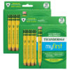 My First Short Wooden Pencils, Large Triangle Barrel, Sharpened, #2 HB Soft, With Eraser, Yellow, 12 Per Pack, 2 Packs