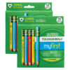 My First Short Wooden Pencils, Large Triangle Barrel, Sharpened, #2 HB Soft, With Eraser, Primary Colors, 12 Per Pack, 2 Packs