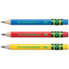 My First Short Wooden Pencils, Large Triangle Barrel, Sharpened, #2 HB Soft, With Eraser, Primary Colors, 12 Per Pack, 2 Packs