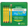 My First Short Wooden Pencils, Large Triangle Barrel, Sharpened, #2 HB Soft, With Eraser, Yellow, 36 Count