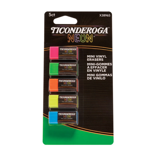 Mini Vinyl Erasers, Neon Assorted, 5 Per Pack, 12 Packs