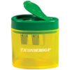 Two Hole Pencil Sharpener, Green-Yellow, Pack of 6