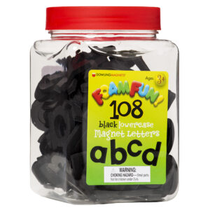 Foam Fun! Lowercase Black Magnetic Letters, 108 Pieces