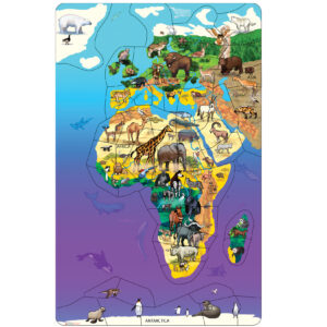 Animal Magnetism Magnetic Wildlife Map Puzzle: Eurasia & Africa