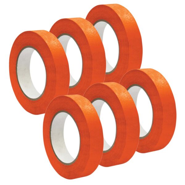 Premium Grade Masking Tape, 1" x 55 yards, Orange, 6 Rolls