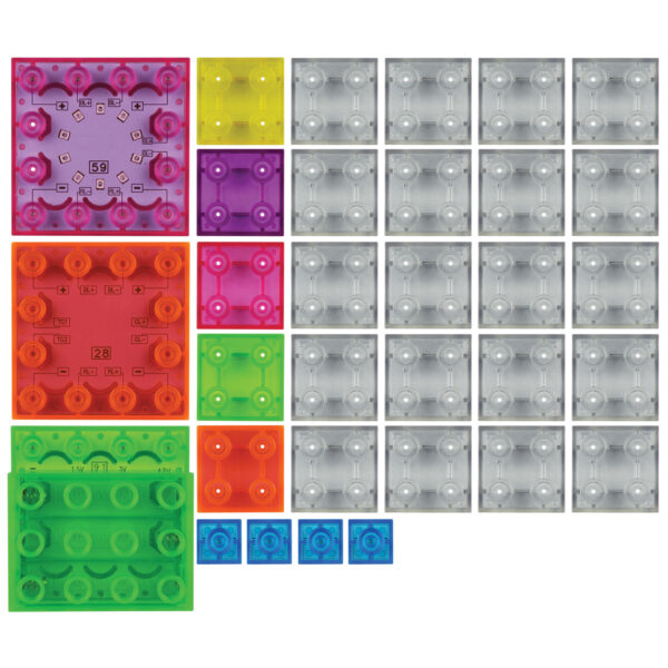 Circuit Blox Lights Starter, Circuit Board Building Blocks, 32 Pieces