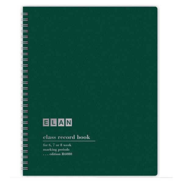 Class Record Book, Grades for 6-8 Weeks, 36 Student Names, Large Blocks, Pack of 3