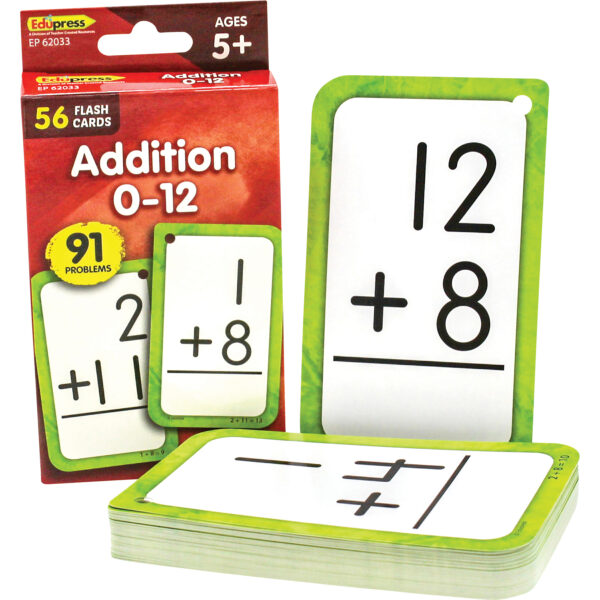 Addition 0-12 Flash Cards, 6 Packs