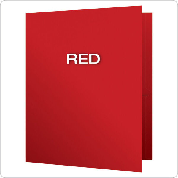 Twin Pocket Folders, Red, 25 Per Box