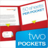 Twin Pocket Folders, Red, 25 Per Box