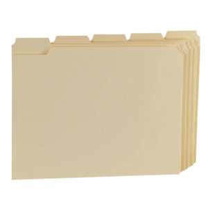 Essentials Manila File Folders, Letter Size, 1-5 Cut, 100 Per Box