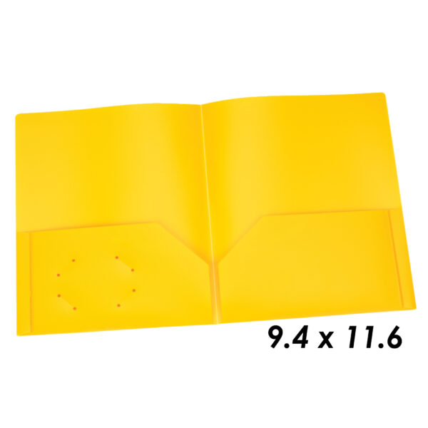 Poly Two Pocket Portfolio, Yellow, Pack of 25