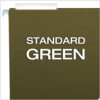 Recycled Hanging File Folders, 1-3 Cut, Standard Green, 25 Per Box