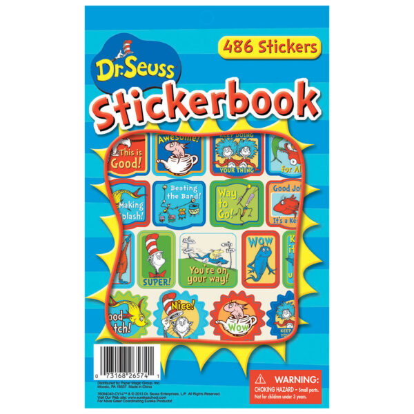 Dr. Seuss Awesome Sticker Book, 486 Stickers Per Pack, Pack of 3