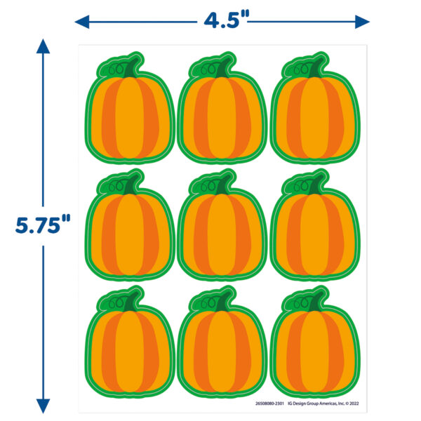 Fall Pumpkin Giant Stickers, 36 Per Pack, 12 Packs