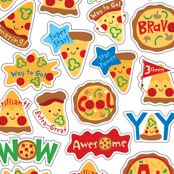 Pizza Scented Stickers, 80 Per Pack, 6 Packs