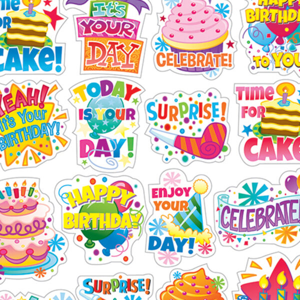 Birthday Theme Stickers, 120 Per Pack, 12 Packs