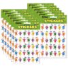 Pencil Smiley Faces Theme Stickers, 120 Per Pack, 12 Packs