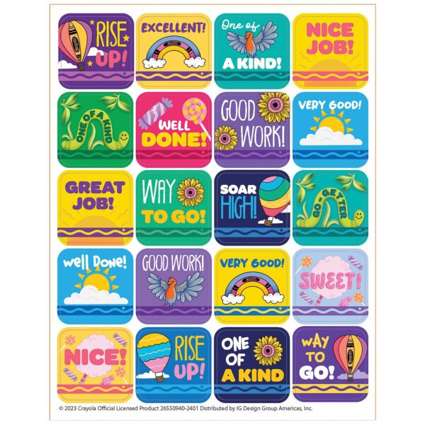 Crayola Colors of Kindness Theme Stickers, 120 Per Pack, 12 Packs