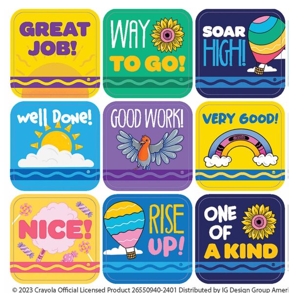 Crayola Colors of Kindness Theme Stickers, 120 Per Pack, 12 Packs