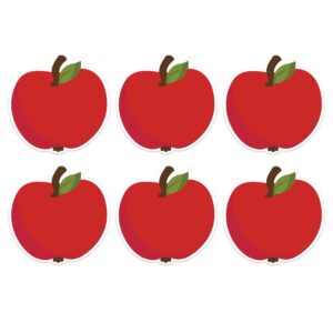 A Teachable Town Apples Paper Cut-Outs, 36 Per Pack, 6 Packs