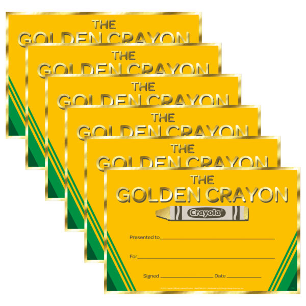 Crayola Gold Crayon Recognition Award, 36 Per Pack, 6 Packs