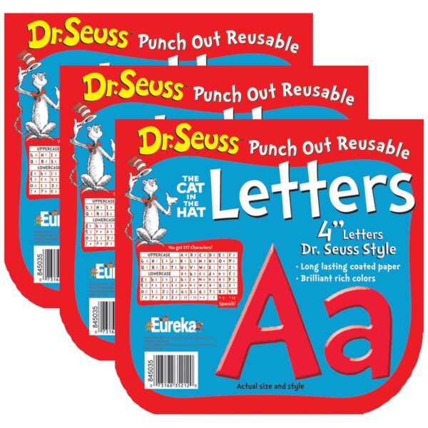 Dr. Seuss Red Deco 4" Letters, 217 Per Pack, 3 Packs