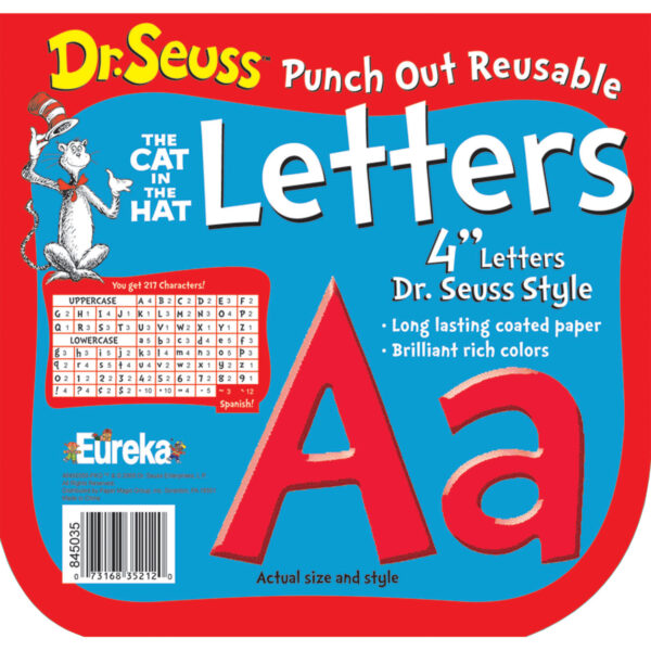 Dr. Seuss Red Deco 4" Letters, 217 Per Pack, 3 Packs