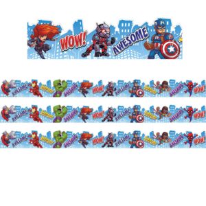 Marvel Super Hero Adventure City Scape Deco Trim Extra Wide Die Cut, 37 Feet Per Pack, 3 Packs