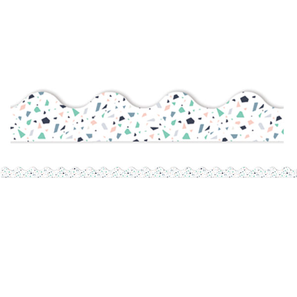 Simply Sassy White Terrazzo Deco Trim, 37 Feet Per Pack, 6 Packs