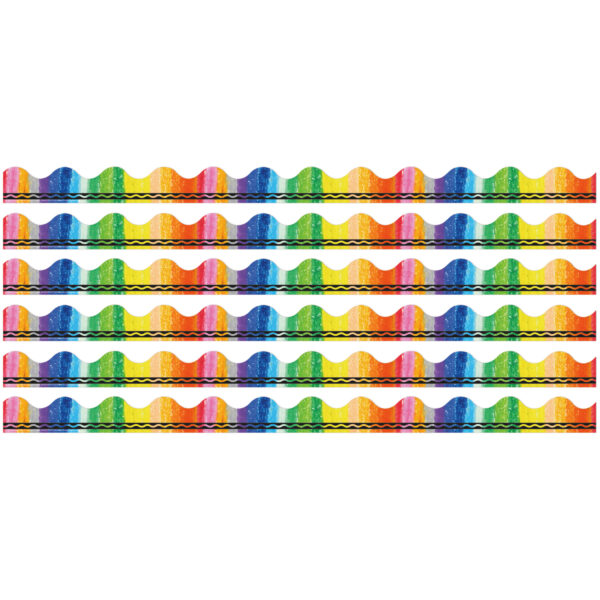 Crayola Rainbow Deco Trim, 37 Feet Per Pack, 6 Packs