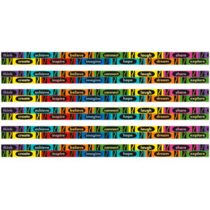 Crayola Inspirational Words Deco Trim, 37 Feet Per Pack, 6 Packs