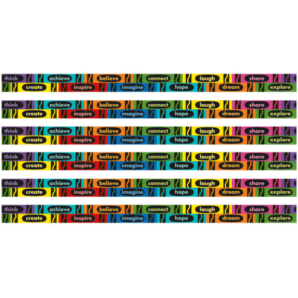 Crayola Inspirational Words Deco Trim, 37 Feet Per Pack, 6 Packs