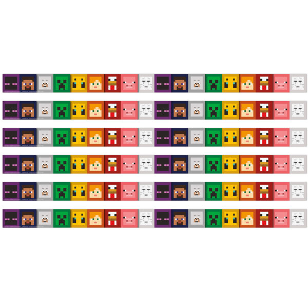 Minecraft Character Lineup Deco Trim, 37 Feet Per Pack, 6 Packs