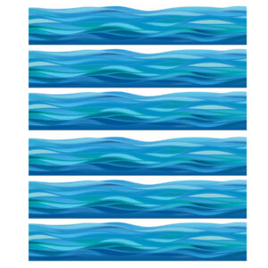 Seas the Day Waves Deco Trim, 37 Feet Per Pack, 6 Packs