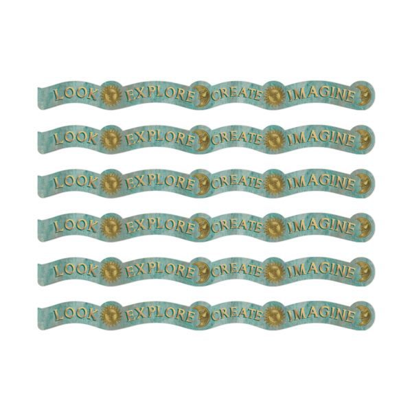 Curiosity Garden Dream Explore Create Imagine Extra Wide Deco Trim, 37 Feet Per Pack, 6 Packs